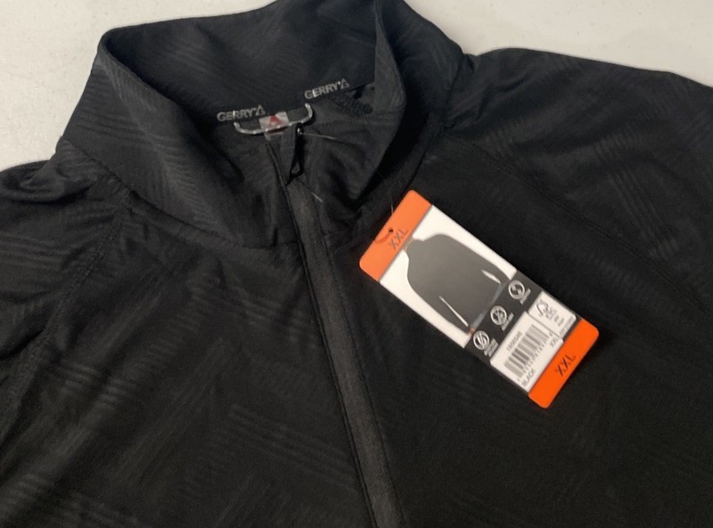 GERRY Men's Active Quarter Zip Regular Fit 1/4 Pullover Shirt XXL Wicking BLACK gallery