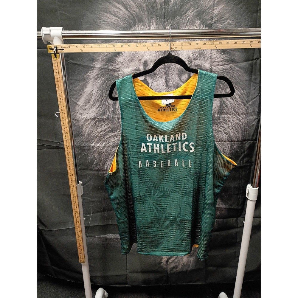 FOCO Oakland Athletics MLB Reversible Mesh Tank Top Mens Large Green Yellow New