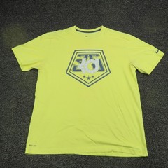 Nike Dri-FIT Shirt Mens XL Volt Yellow Shield Graphic Short Sleeve Athletic Tee