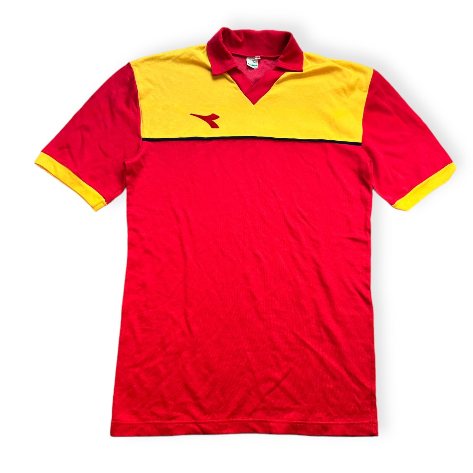 Diadora Vintage Jersey Size 5 Approx L Blank Football Shirt 80s Jersey Red MZ25 gallery