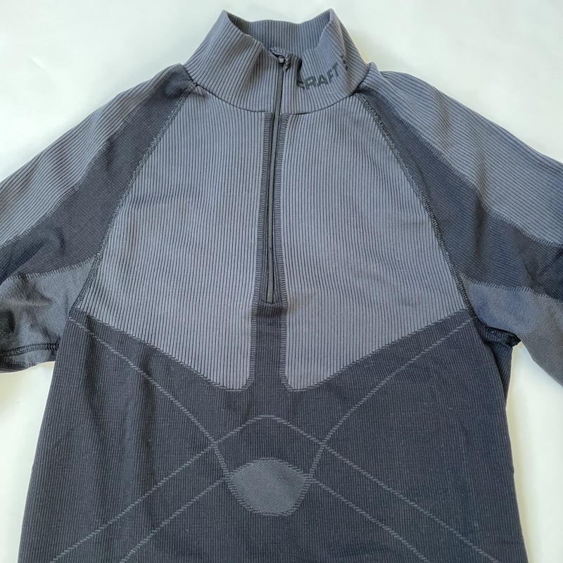 Craft Active Intensity 1/4 Zip Long Sleeve Black Gym Compression Top Sz L gallery