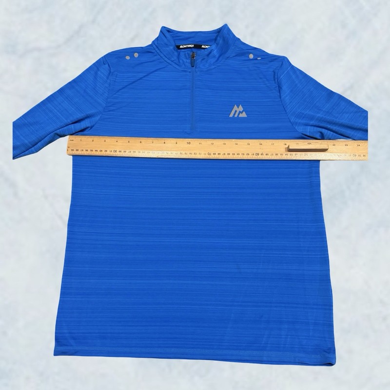 Mens Blue Montirex Trail 1/4 Zip Top - Running Gym Active Size Medium (M) U61 gallery