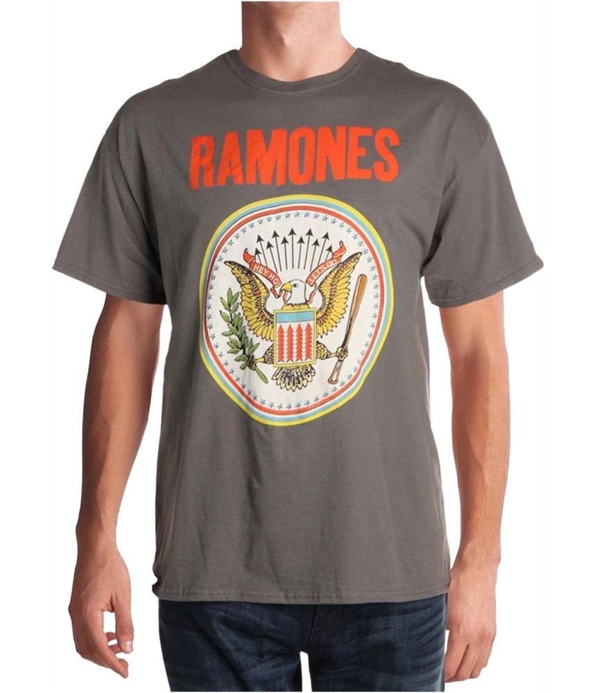 Band Specific Mens Ramones Graphic T-Shirt, charcole, M