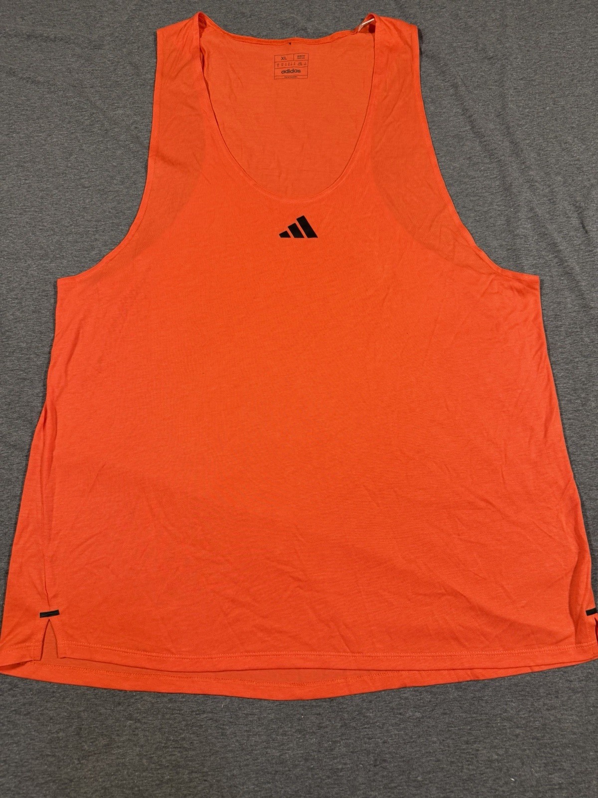 Adidas Mens Tank Top Slim Fit XL Orange Active Sportswear Running Training Tee gallery