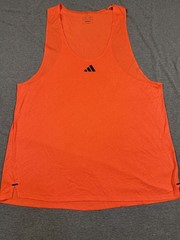 Adidas Mens Tank Top Slim Fit XL Orange Active Sportswear Running Training Tee