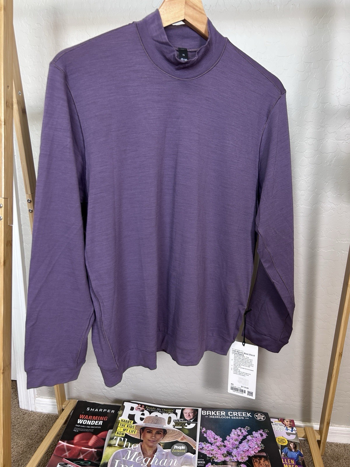 NWT$118 Lululemon Lab Merino Wool Blend LS - Dusty Amethyst - Size XS gallery