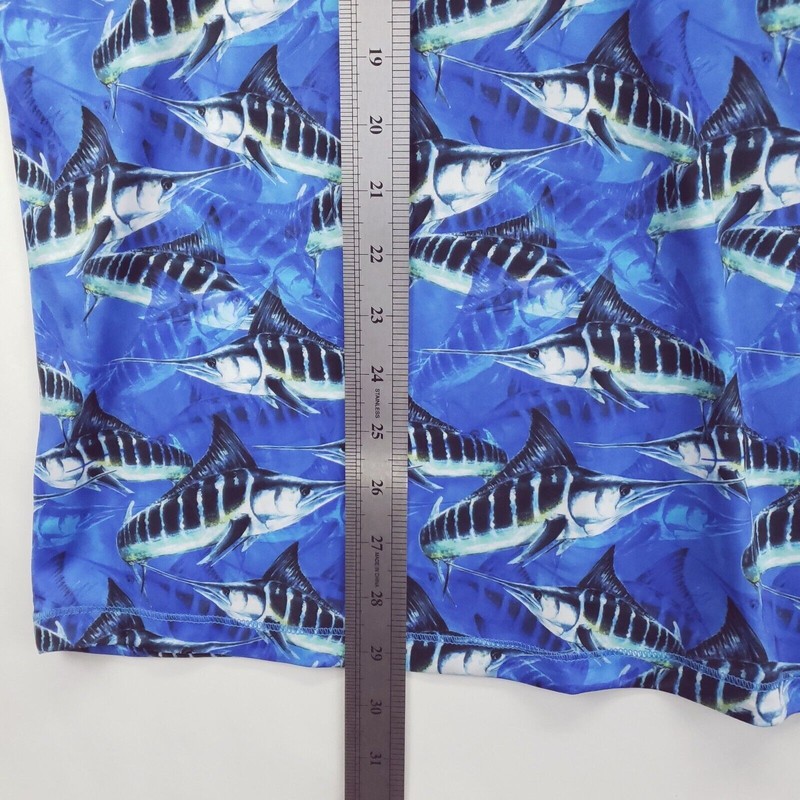 Reel Legends Fishing Shirt Mens Large Blue Reel Tec Marlin Sailfish gallery