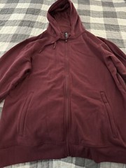 90 Degree by Reflex Workout Top Zip-Up Hoodie Windsor Wine XL Burgundy Maroon