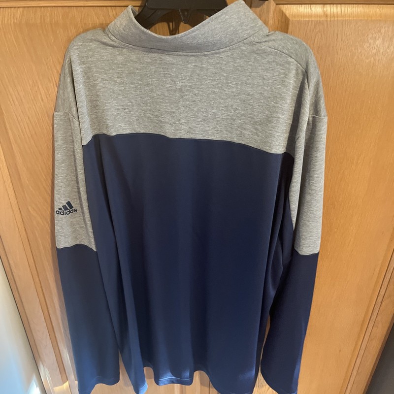 Adidas 1/4 Zip Long Sleeve Pullover Men 2XL Gray And Blue gallery