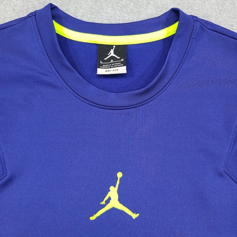 Nike Jordan Jumpman Flight Performance Basketball Shirt Men Large LS Royal Blue gallery