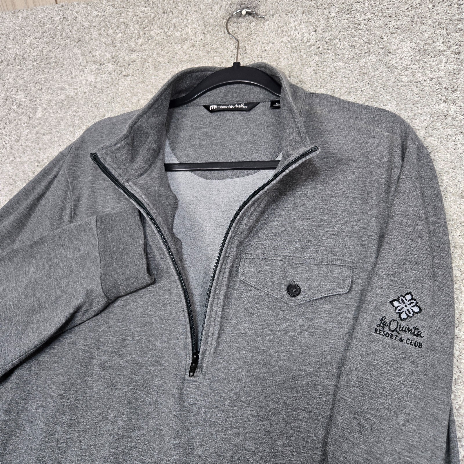 Travis Mathew Mens 1/4 zip sweatshirt pullover pocket LaQuinta Resort mens XL gallery