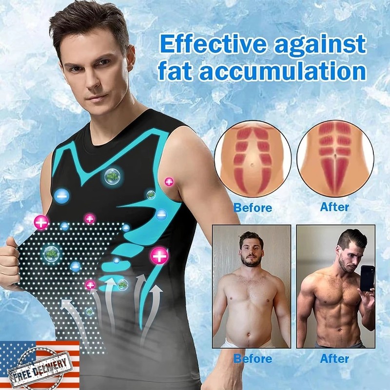Men Compression Shirt Version Ionic Shaping Sleeveless Vest Sport Tank Top S-2XL gallery