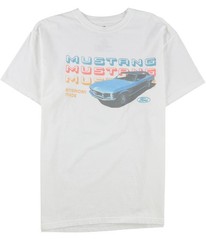Junk Food Mens Ford Mustang Graphic T-Shirt, White, Medium