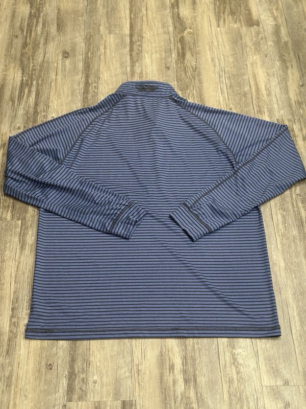 Straight Down Men’s Performance Golf 1/4 Zip Pullover Striped Blue Size XL * gallery