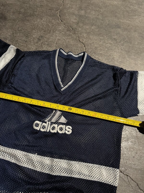 Vintage 90s Mesh Adidas Navy Blue Jersey Sportswear Mens Large gallery
