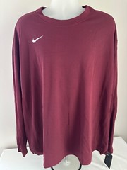 Nike Warm-Up Basketball L/S Waffleweave Pullover Burgundy 1302355 Size 2XL,XXL
