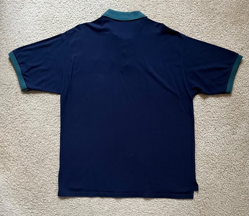 Vantage GE General Electric Logo Navy Blue Color Block Golf Polo Shirt Mens XL gallery
