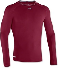 Under Armour Men’s HeatGear Sonic Compression Long Sleeve Maroon/Steel Size Smal