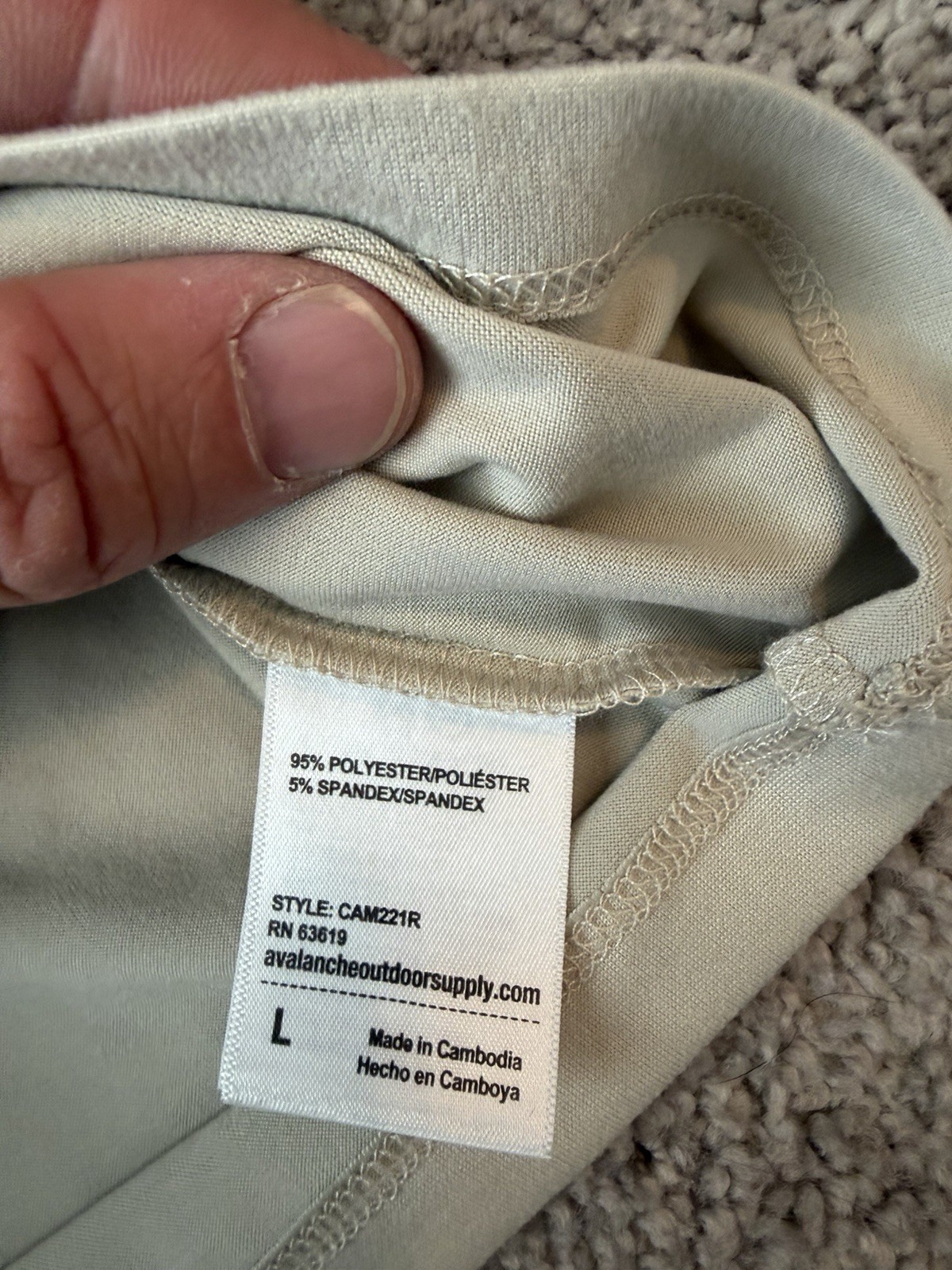 Avalanche Men's Beige Crew Neck Short Sleeve Stretch Logo Tee Shirt Size L gallery