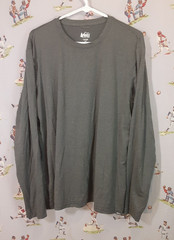 🌄 REI Shirt Mens Large Gray Lightweight Base Layer Long Sleeve Hiking Outdoor