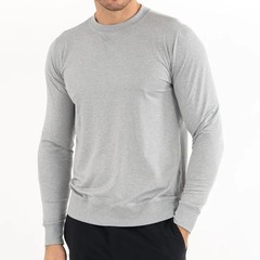 Rhoback Pace Performance Crew Neck Pullover Gray Embroidered Golf Logo M