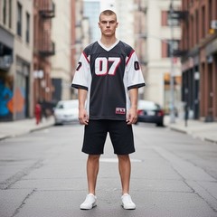 Vintage Y2K Athletic Works #07 White Jersey Active Top Football Mens Large