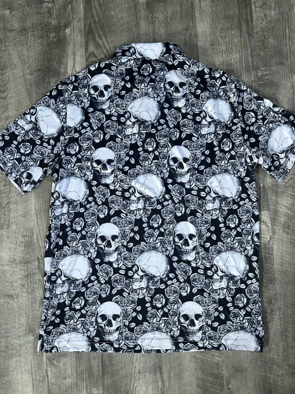 CHASE 54 MENS COOL TECH POLO PERFORMANCE SKULL STYLE BLACK&WHITE SIZE MEDIUM NWT gallery