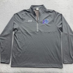 Under Armour Rochester Knighthawks 20th Anniversary Gray Quarter Zip Mens Large