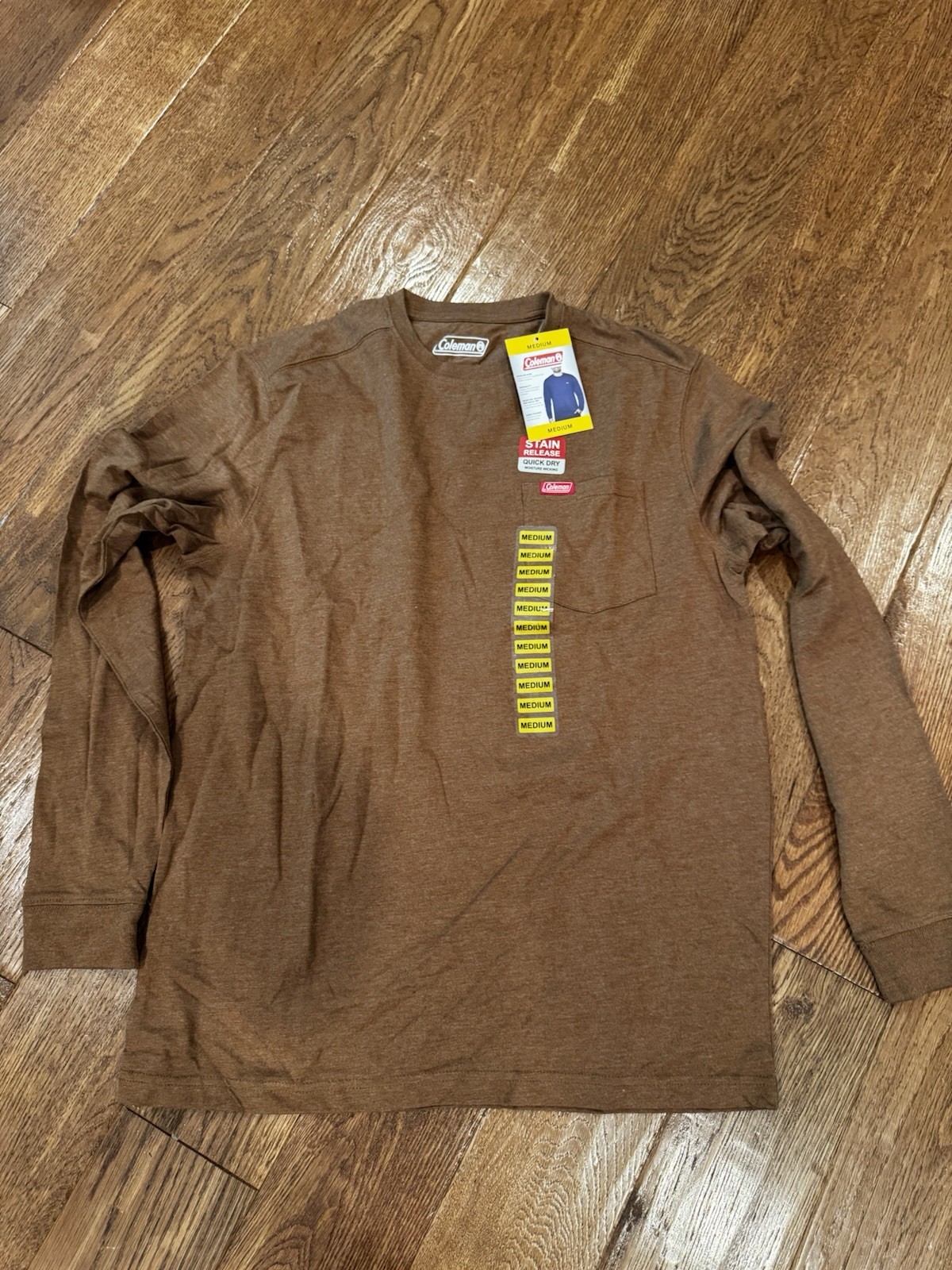 Coleman Mens Walnut Heather Long Sleeve Quick Dry T Shirt Size M gallery