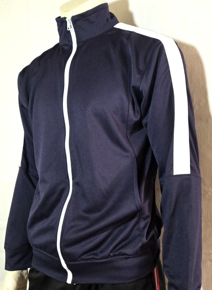 CLEARANCE, track jacket FOR MEN/WOMEN, NEW, Navy /WHITE, size MEDIUM, MADE USA. gallery