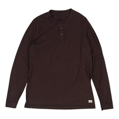 Vuori Ease Performance Henley Long Sleeve Shirt Mens Small S Burgundy Gym V194
