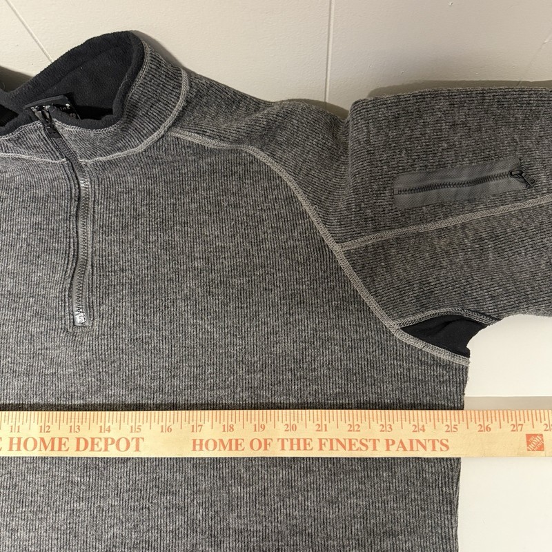 Kuhl Sweater Wool Blend Quarter Zip ThermoKore Thor Gray Fleece Lined Men XL EUC gallery