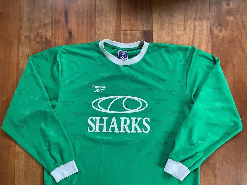 Vintage Reebok 90s Rare Sharks Green Long Sleeve Soccer Jersey Mens L FIFA Month gallery