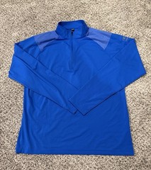 Adidas Men’s Large Quarter-Zip Pullover Shoulder Stripe Glory Blue