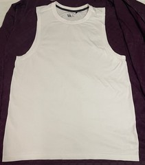 VRST Men’s XL Circuit Seamless Tank Top Space Dye Pure White Quick Dry
