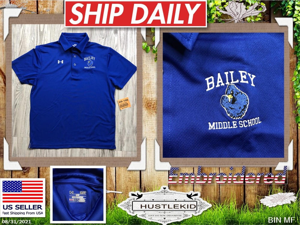 Official Under Armour Bailey Middle School Coach Teacher Men Polo Shirt Small S