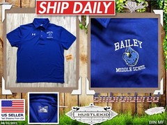 Official Under Armour Bailey Middle School Coach Teacher Men Polo Shirt Small S