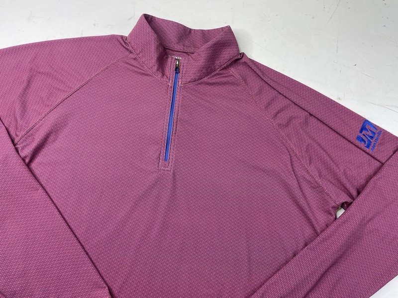 Holderness & Bourne Pullover Mens Large Amaretto Cobalt Barlow Quarter Zip Golf gallery