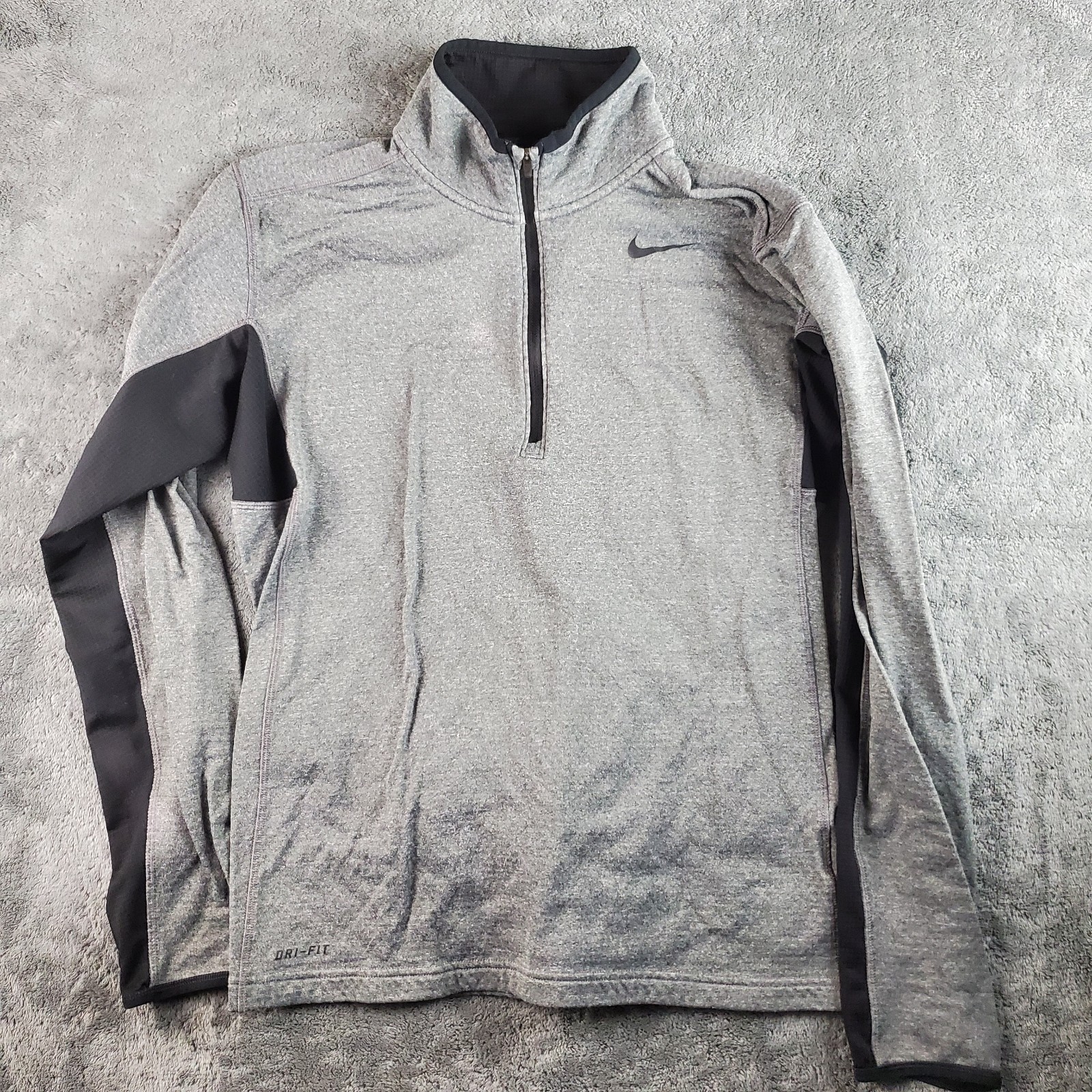 Nike Pullover Mens M Gray Shirt Training 1/4 Zip Dri Fit Athletic 543223-071 gallery