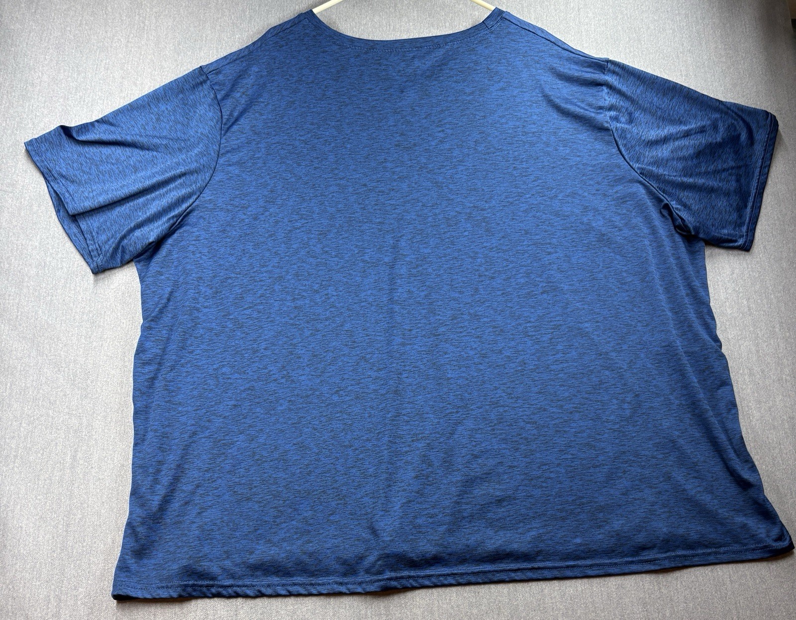 Real Essentials Men's 4X Big & Tall Blue/Gray Moisture Wicking Crew T-Shirt gallery