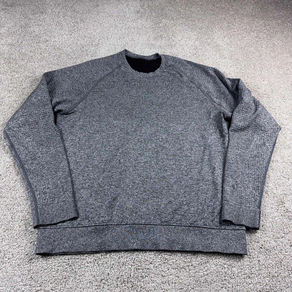 Lululemon Shirt Mens Large Gray Merino Wool Engineered Warmth Pullover Stretch