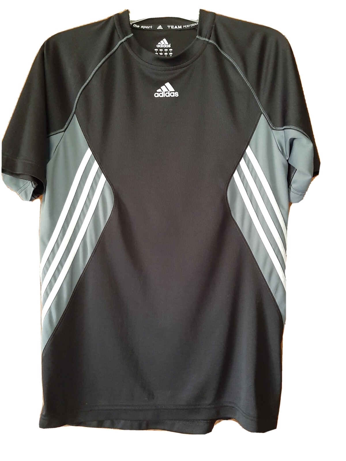 Adidas Team Performance True To The Sport Black Gray Shirt S Youth Short Sleeve gallery