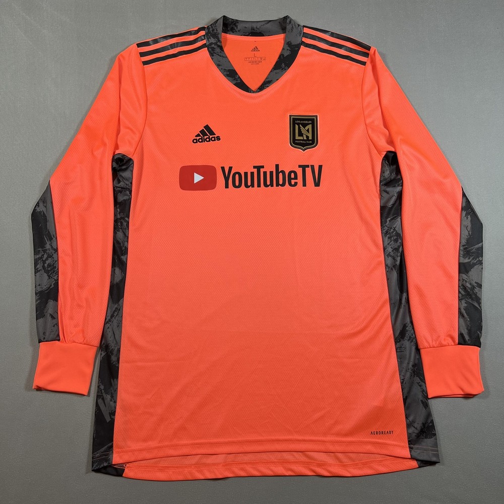Adidas LA Galaxy Goalkeeper Jersey Men's L Long Sleeve Orange Black AEROREADY