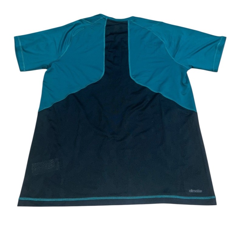 Men’s Adidas Climalite Athletic Shirt Size Medium UPF 50+ Teal Black NWT A2 gallery
