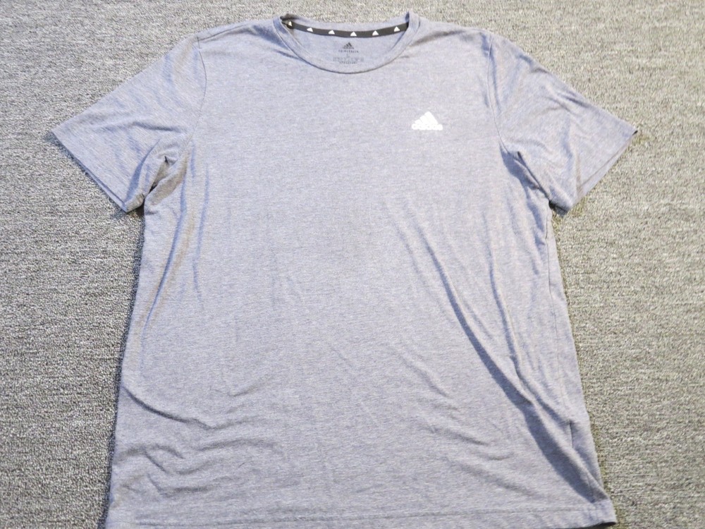 Adidas Shirt Mens Large Gray Aeroready Primegreen Athletic Performance Tee Top
