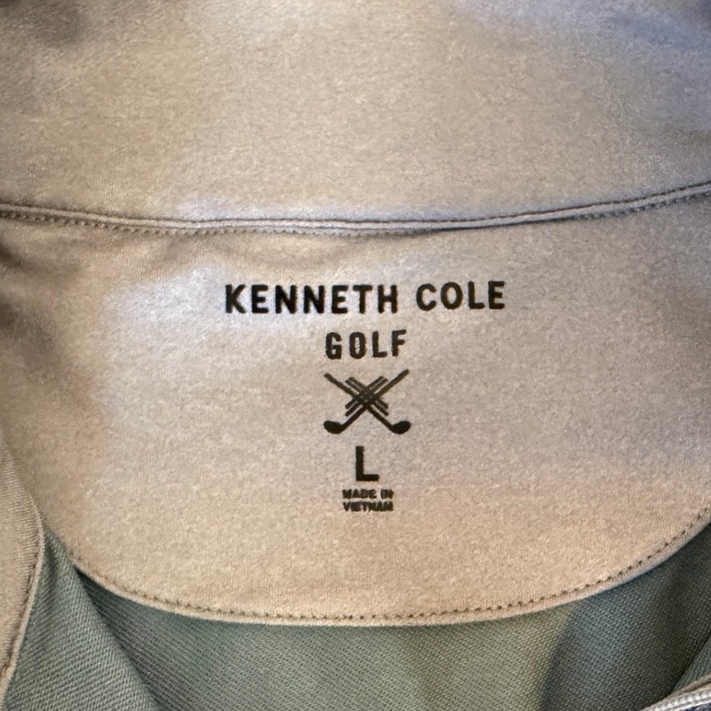 Kenneth Cole Golf Mens Large Quarter Zip Pullover Gray Blue Geometric Print L gallery