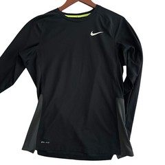 Nike Dri-FIT Mens Medium Black Long Sleeve Performance Shirt Athletic Running