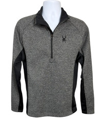 Spyder Men’s Medium Gray Black Quarter Zip Pullover Performance Knit Jacket M