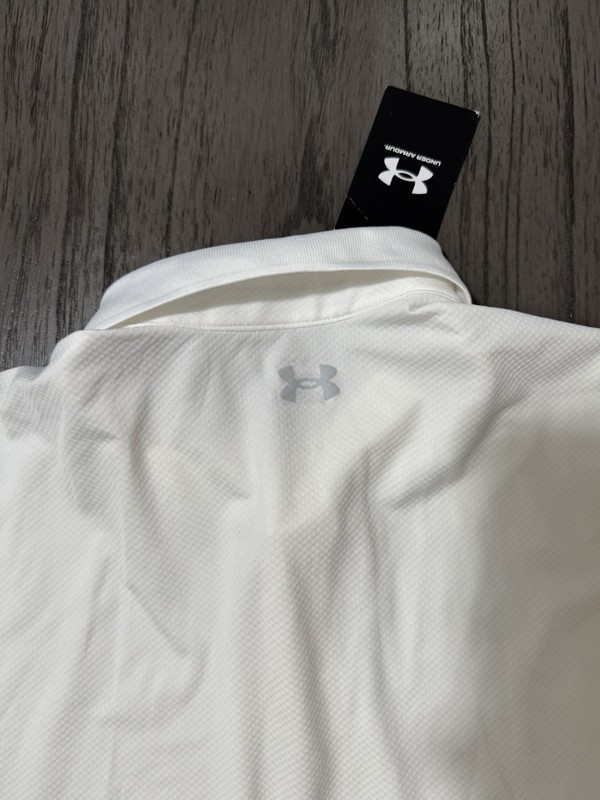 Under Armour Team Tech Mens Short Sleeve White Polo Shirt NEW w/ Tag Medium gallery