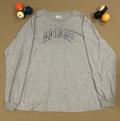 adidas Men’s Big & Tall 3XL Gray Long Sleeve Crew Neck Logo T-Shirt Relaxed